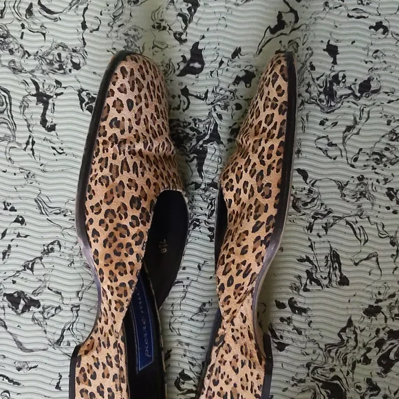 Vintage suede cheetah print mules - Picture 7 of 9